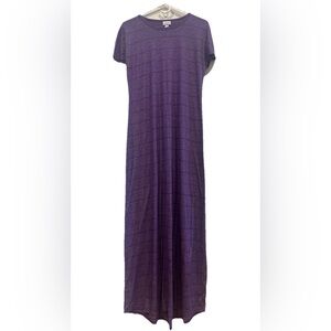 LuLaRoe Maria Purple Stripe Maxi Dress ✨ Size S Flowy T-Shirt Style